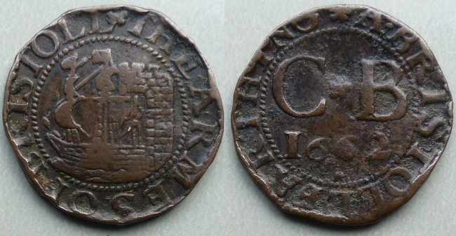 Bristol, city issue 1662 farthing N1573